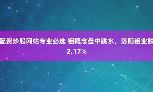 配资炒股网站专业必选 钼概念盘中跳水，洛阳钼业跌2.17%